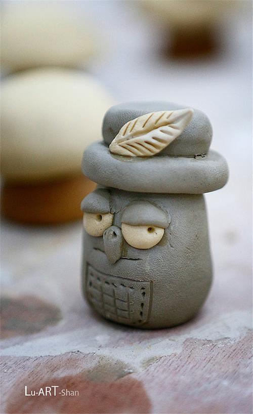 泥塑猫头鹰的制作教程