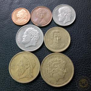 外国硬币 希腊老版德拉克马7枚套 流通品相保真