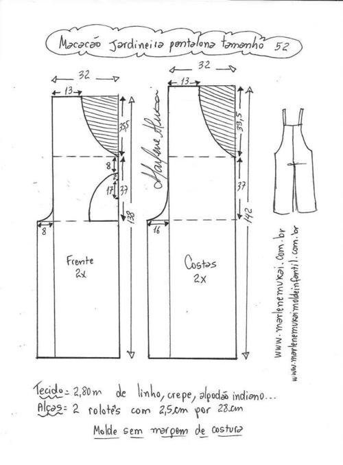 阔腿背带裤裁剪教程有纸样图