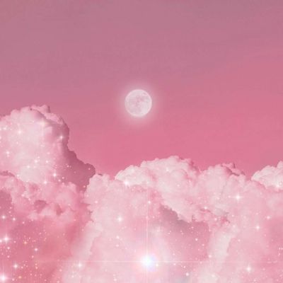 粉色少女心天空背景图| 粉红梦幻月光之城