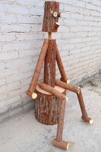 创意木头玩偶手工木偶公仔造型造景橱窗田园森林系列装饰道具_7折现价