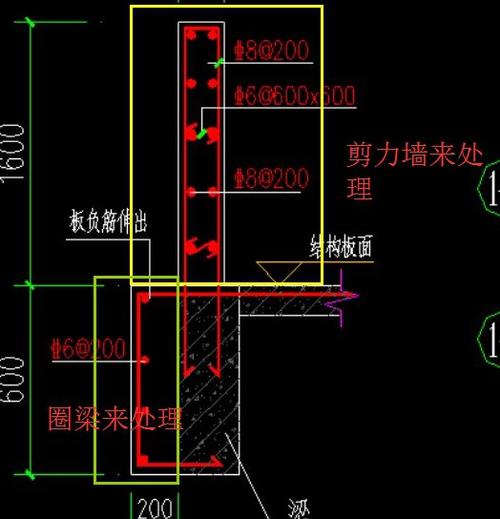 女儿墙里的钢筋怎么画