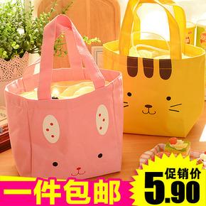 日本星巴克带饭包手提袋加厚帆布饭盒袋大号便当包学生午餐饭包女