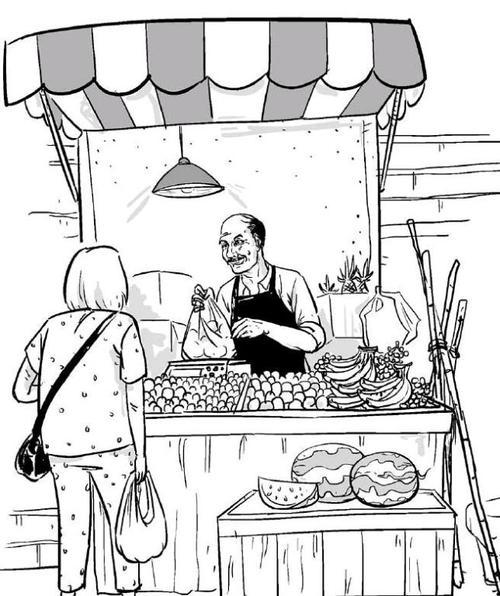 菜市场简笔画4岁
