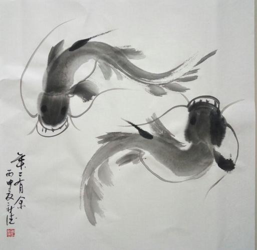 湖南画家萧新德画鱼