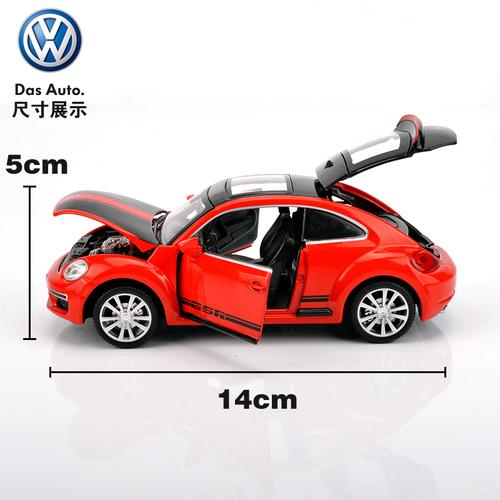 合金车模型仿真大众甲壳虫儿童玩具车模大众声光回力车滑行小汽车