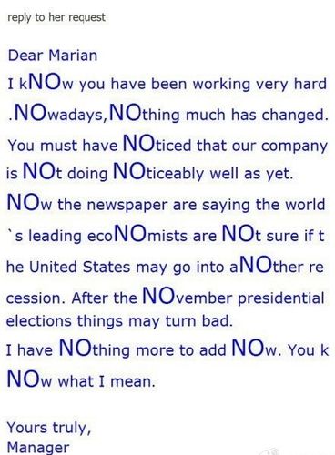 搞笑英语:要求加薪的英文信及回信