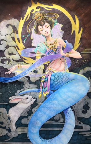 嫦娥 马克笔 彩铅|插画|创作习作|西红柿47 - 原创