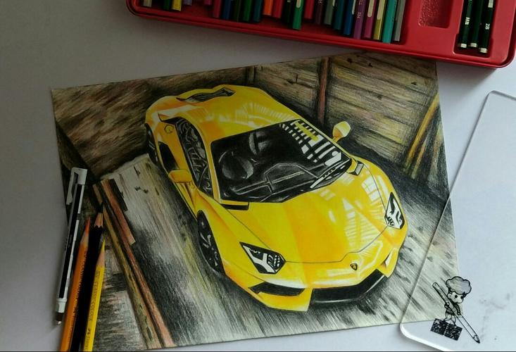 彩铅手绘《兰博基尼》