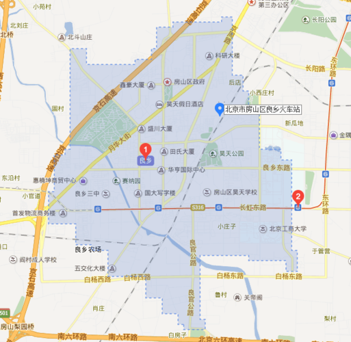 北京市房山区良乡火车站在良乡什么位置?