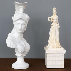 优选欧式复古雅典娜女神雕塑雕像头像摆件装饰品书房工艺品桌面小