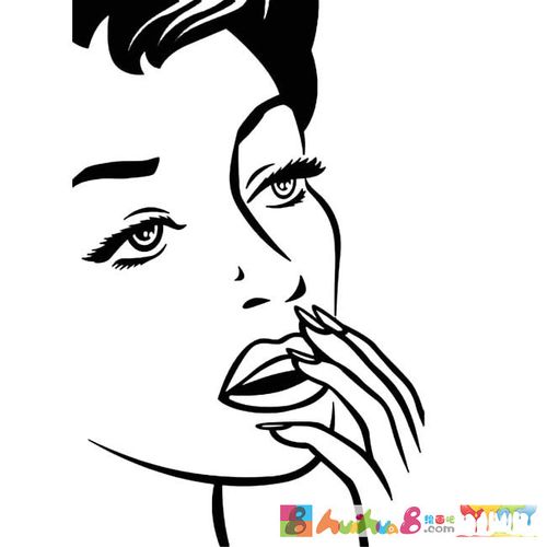 性感美女头像人物简笔画步骤图片大全