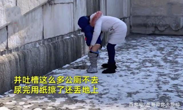 女子带孩子逛故宫,随地大小便,网友怒怼:素质太差了!