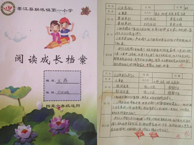 联珠一小中心校六年级《阅读成长档案》优秀作品