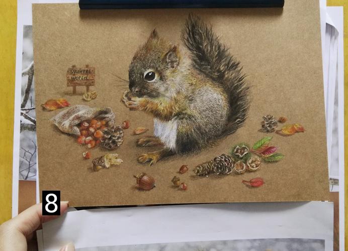 牛皮纸彩铅画