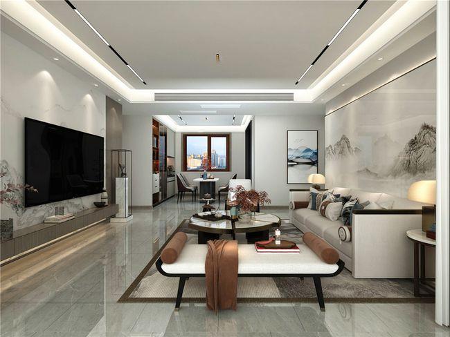 泰安颐和院子180平新中式风格装修设计效果图案例