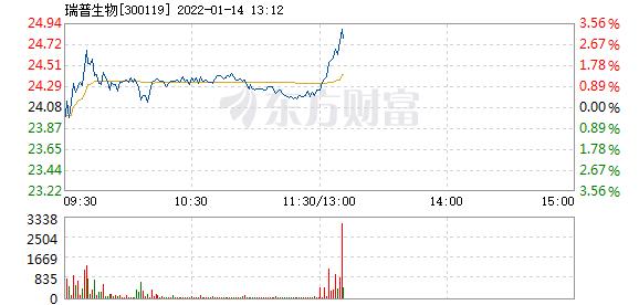 瑞普生物1月14日快速上涨