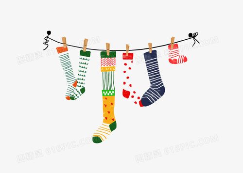 卡通袜子儿童袜子ppt素材箭头圣诞袜子卡通花草素材手绘新春素材背景