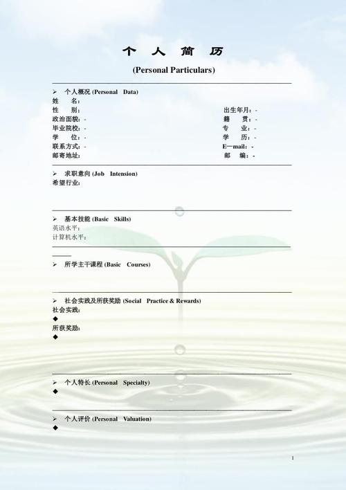 毕业生个人简历模板下载word格式-姓名:【doc】