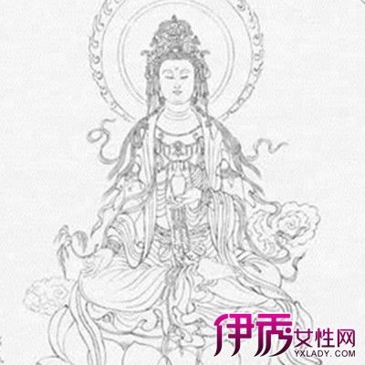 素描观音菩萨头像图片大全大图