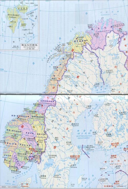 挪威政区图高清版大地图