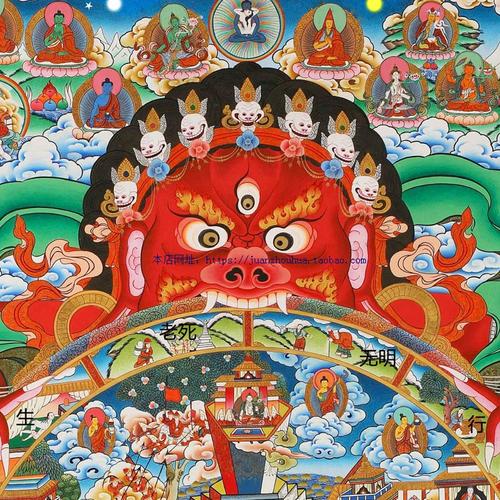 六道轮回图 因果报应图挂画 生死轮回图 十二因缘缘起