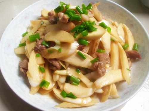 茭白肉片的做法