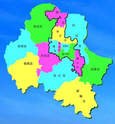 先来了解一下潍坊,奎文区为主城区,我们在峡山区.