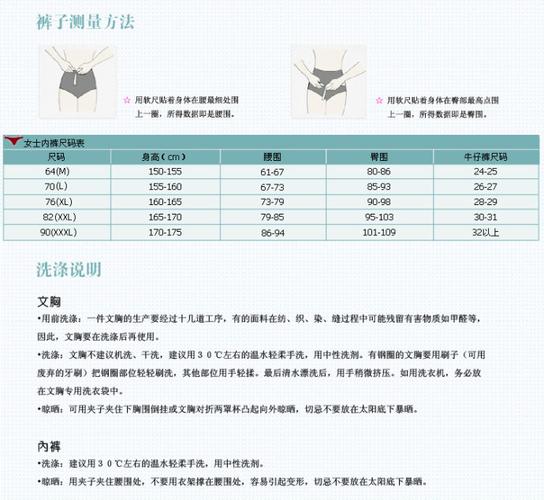 文胸尺码对照表
