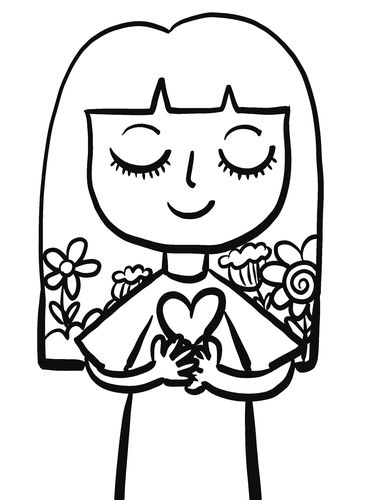 第五步:在妈妈的头发部分呢,添加一些漂亮的花朵做装饰,在妈妈手部的