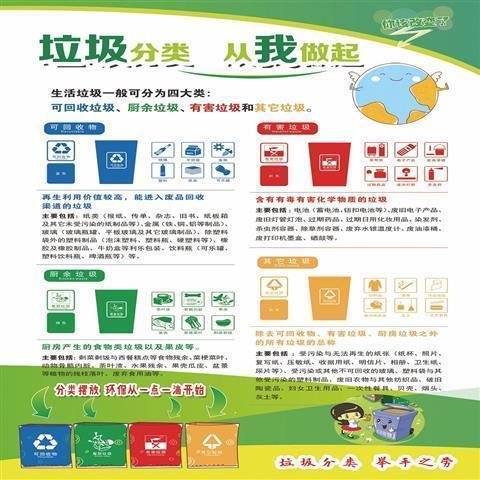 垃圾分类海报图解公益贴纸宣传单社区常见标贴篮球