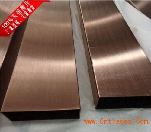 阜新和平彩色管201不锈钢15*15*0.7拉丝玫瑰金