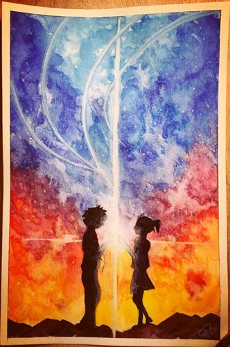 水彩# 你的名字