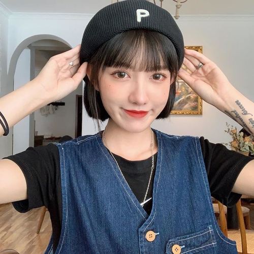 适合短发戴的帽子大脸女圆大脸毛线帽尖头线帽慵懒显脸小鸭舌帽