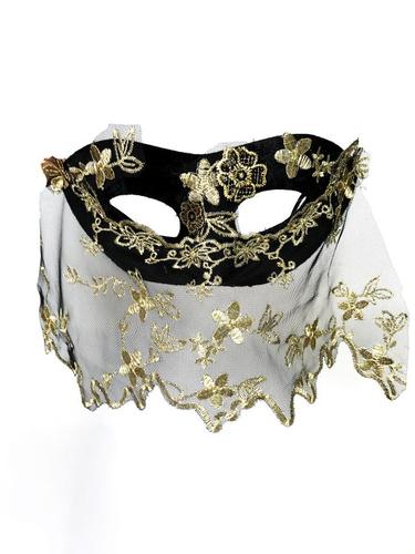 威尼斯私人派对面纱面具高档刺绣面纱情侣面具万圣节假面舞会_双氙