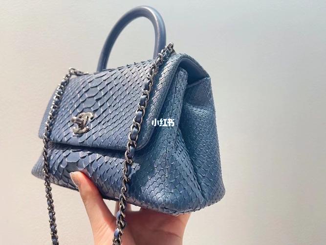 99新chanel coco handle小号,稀有蛇皮,蓝色复古银扣,这个颜色懂得都