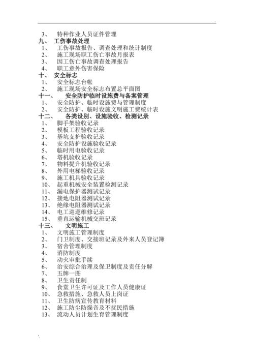 安全资料十三项