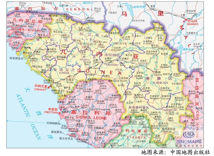 几内亚地图中文版