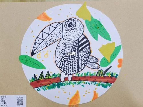 大嘴鸟线描_线描_文化_绘画