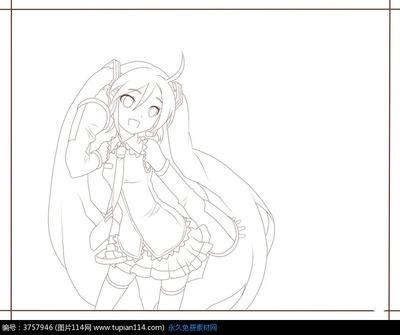 人物简笔画女孩漂亮长发动漫人物