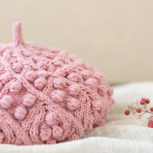 苏苏姐家树莓贝雷帽手工编织帽子钩针diy编织毛线团织毛线棒针议