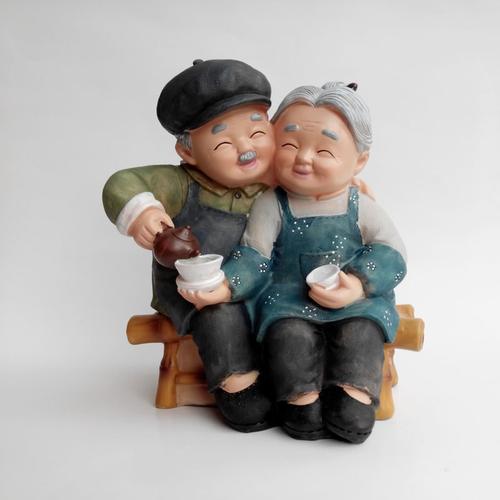 新上市 老来伴 相濡以沫 公公婆婆 老头老太 公婆摆件 爷爷奶奶