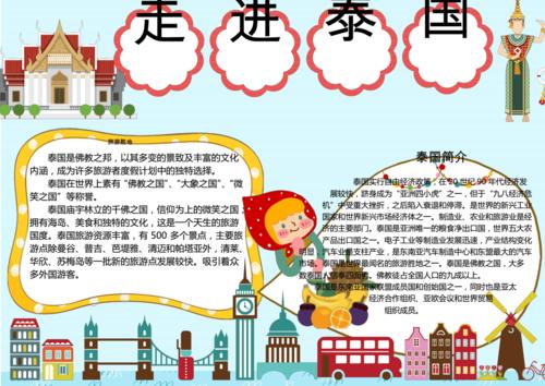 可爱卡通走进泰国word手抄报小报.pdf 1页