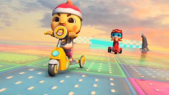 看了猪猪侠和朋友们的赛车视频,桃心被感动,决定出山相助