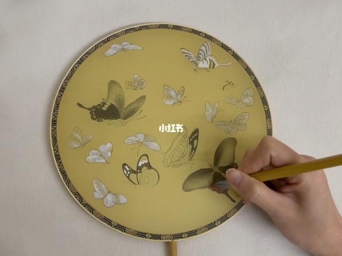 绘画教程|如何绘制蝴蝶团扇03_绘画教程_团扇_绘画