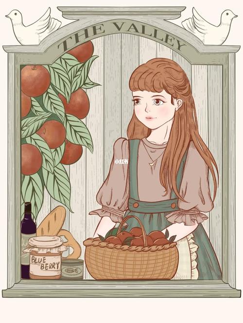 复古风插画|庄园女孩～_插画_复古风_庄园_约稿_procreate_原创插画