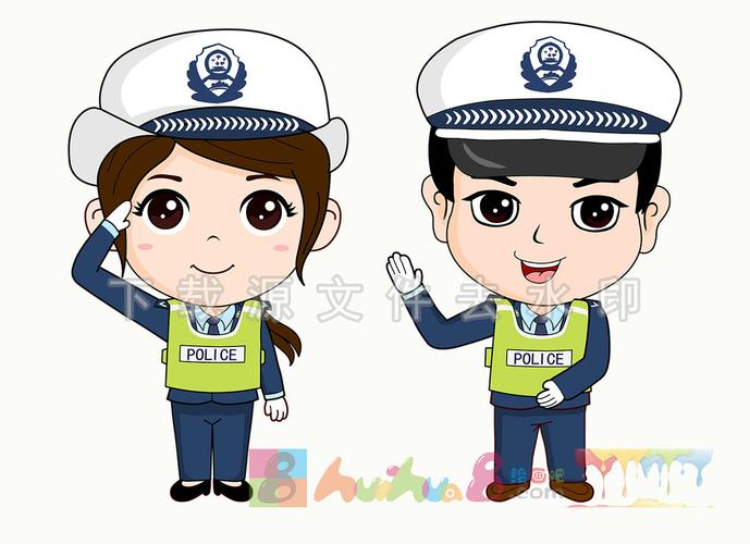 卡通女交警图片