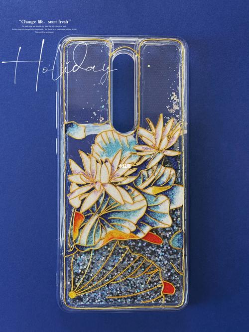 掐丝珐琅|滴胶|手工定制手机壳|荷花莲_手工定制_手机