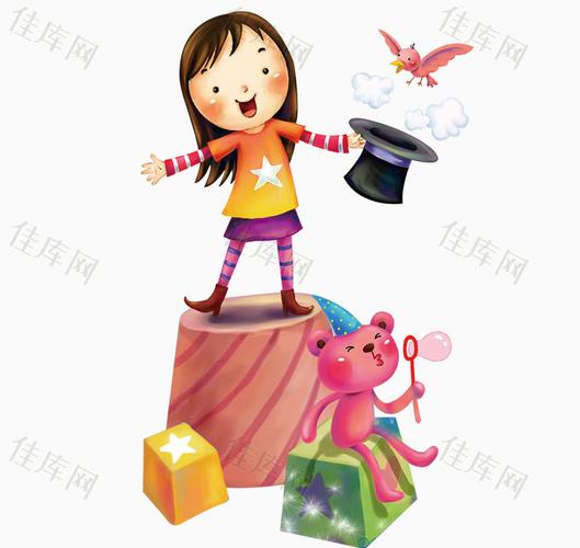 卡通人物 卡通小女生 卡通魔术师 卡通舞台