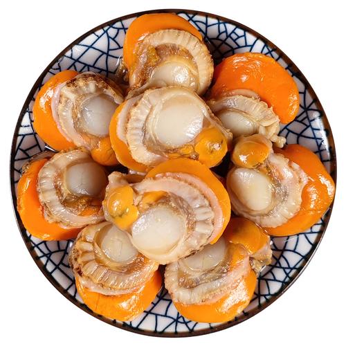 新鲜扇贝肉冷冻批发带黄超大即食去内脏特级海鲜水产蒜蓉商用5斤